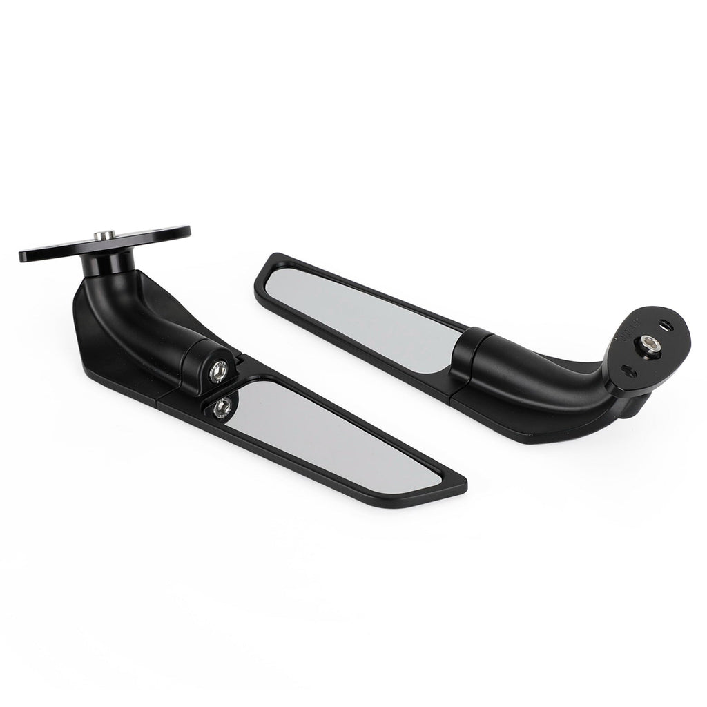 Wing Fin Spoiler Side Rearview Mirrors For Kawasaki ZX-6R Ninja ZX6R 650 01-21