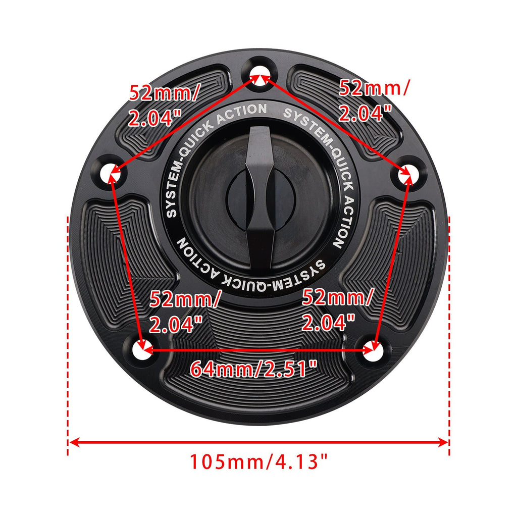 CNC Keyless Fuel Gas Cap For Yamaha YZF-R1 YZF-R6 2000-2025 YZF-R3 2015-2025