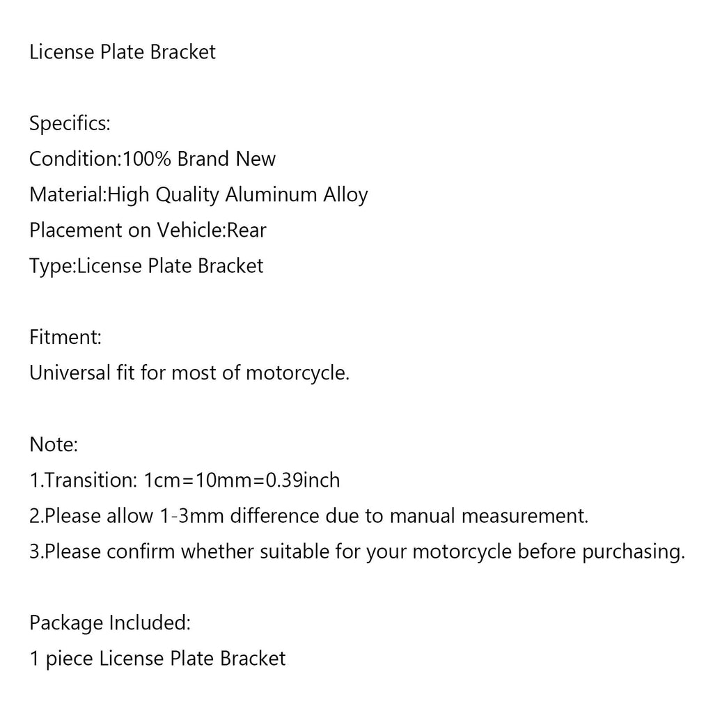 Universal Motorcycle License Plate Bracket w/ Light