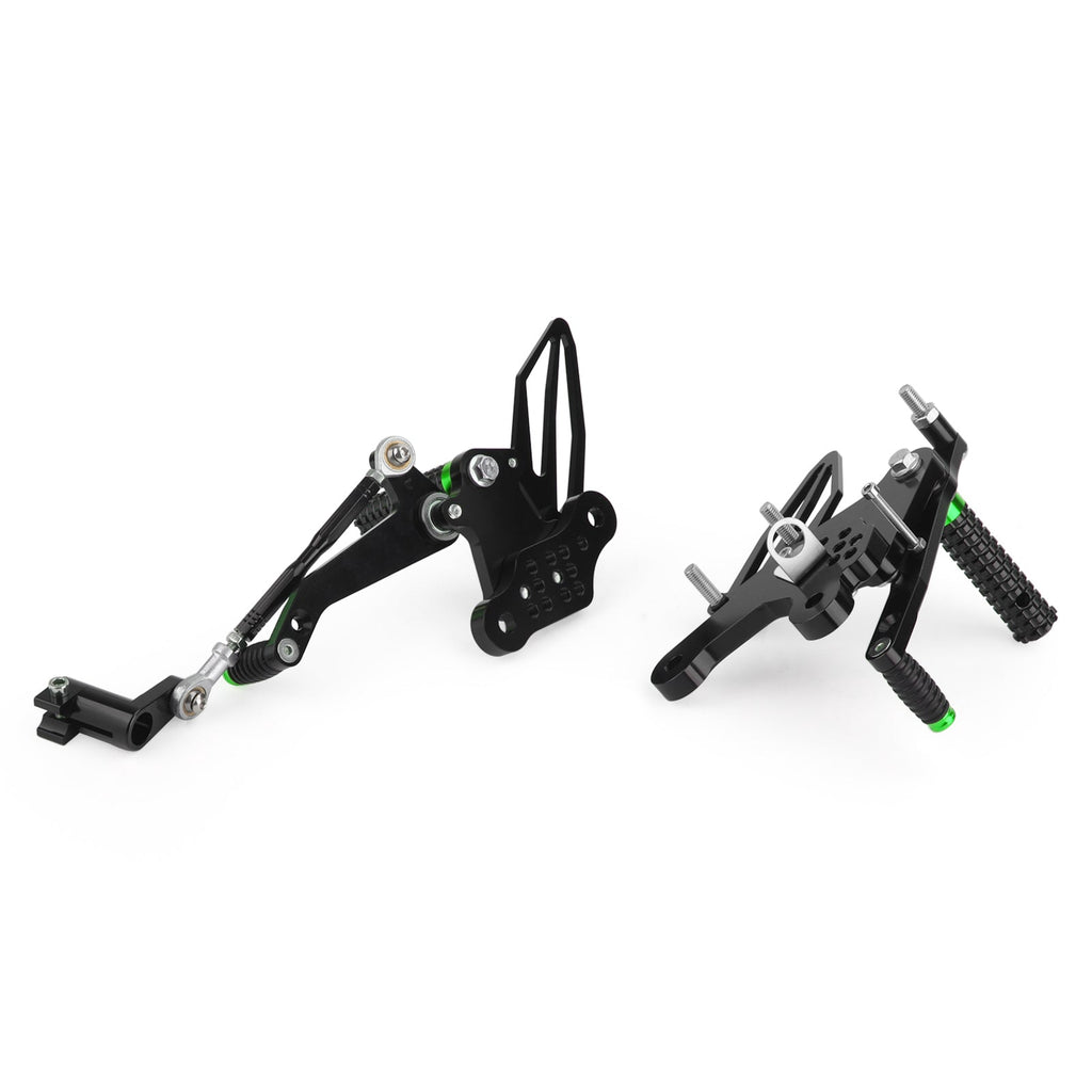 CNC Alu Rearsets Footpegs Green Fit for Kawasaki Ninja EX 250 / 400 2018-2020