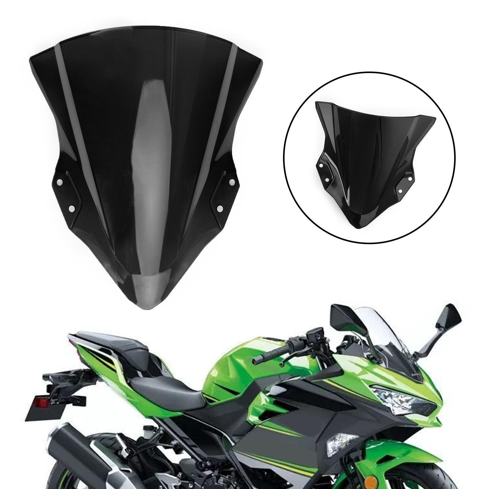 ABS Plastic Motorcycle Windshield Windscreen For Kawasaki 2018-2022 Ninja 400