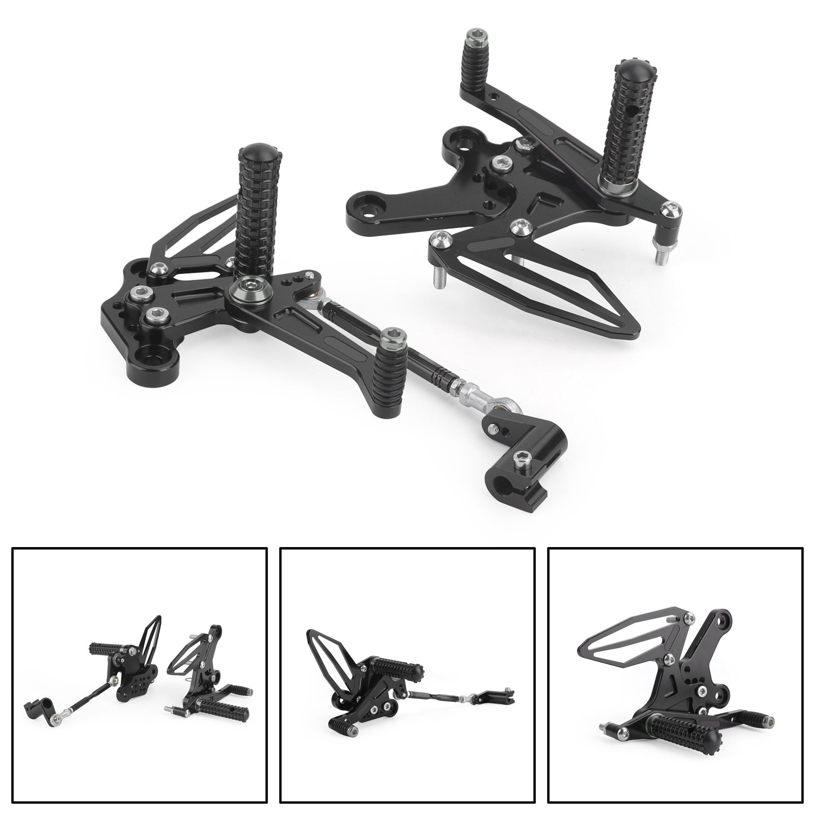 Rearsets Adjustable Foot Pegs Rest Fit for Kawasaki Ninja 250/400 2018-2022