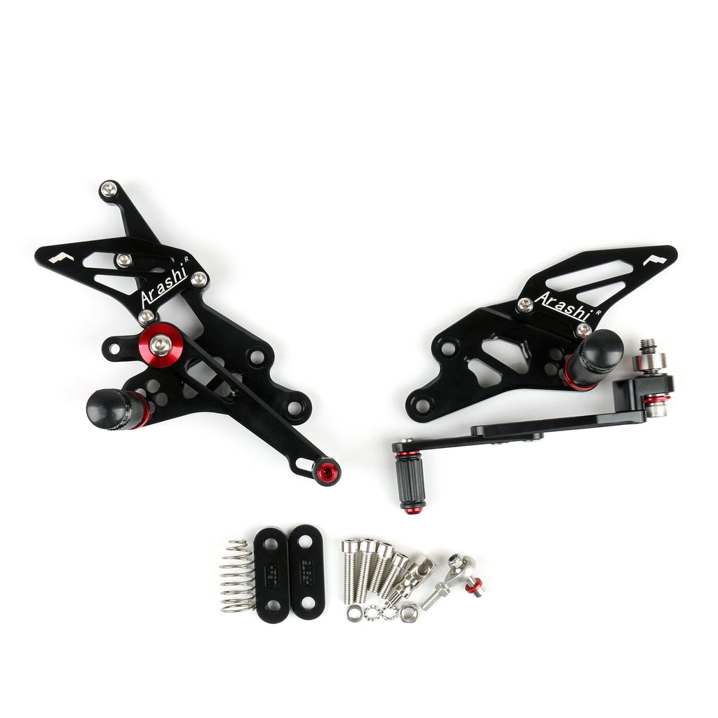 CNC Adjustable Rearset Foot Rest Peg Rear Set For Suzuki GSXR1000 2009-2016 Blac