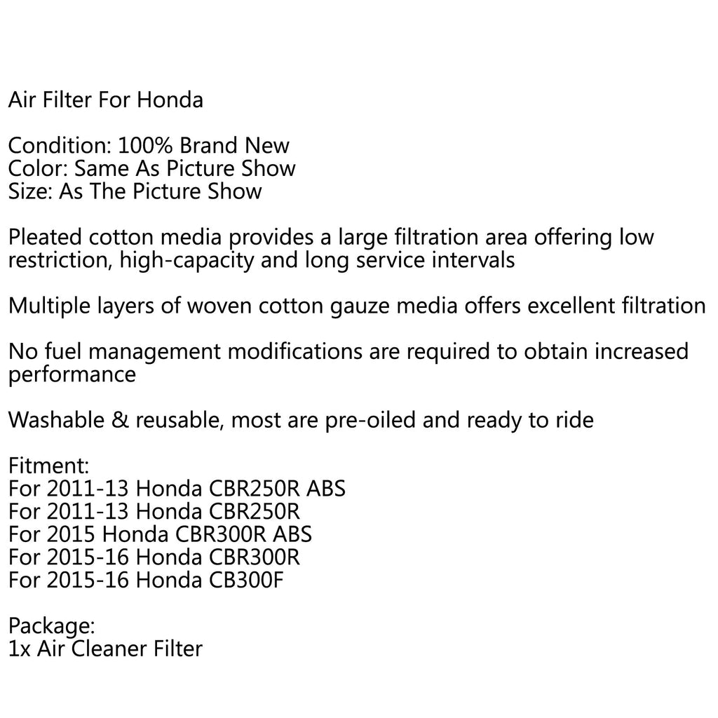 New Cleaner Element For Kawasaki EX250R Ninja 08-12