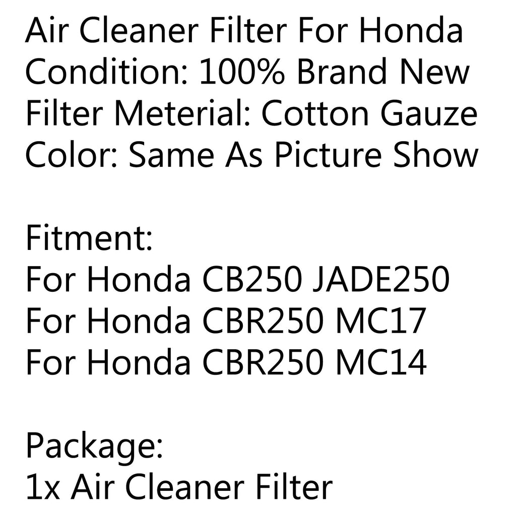 Air Filter Cleaner Fit for Honda CBR250 MC14 MC17 1986-1987 CB250F Jade 1991