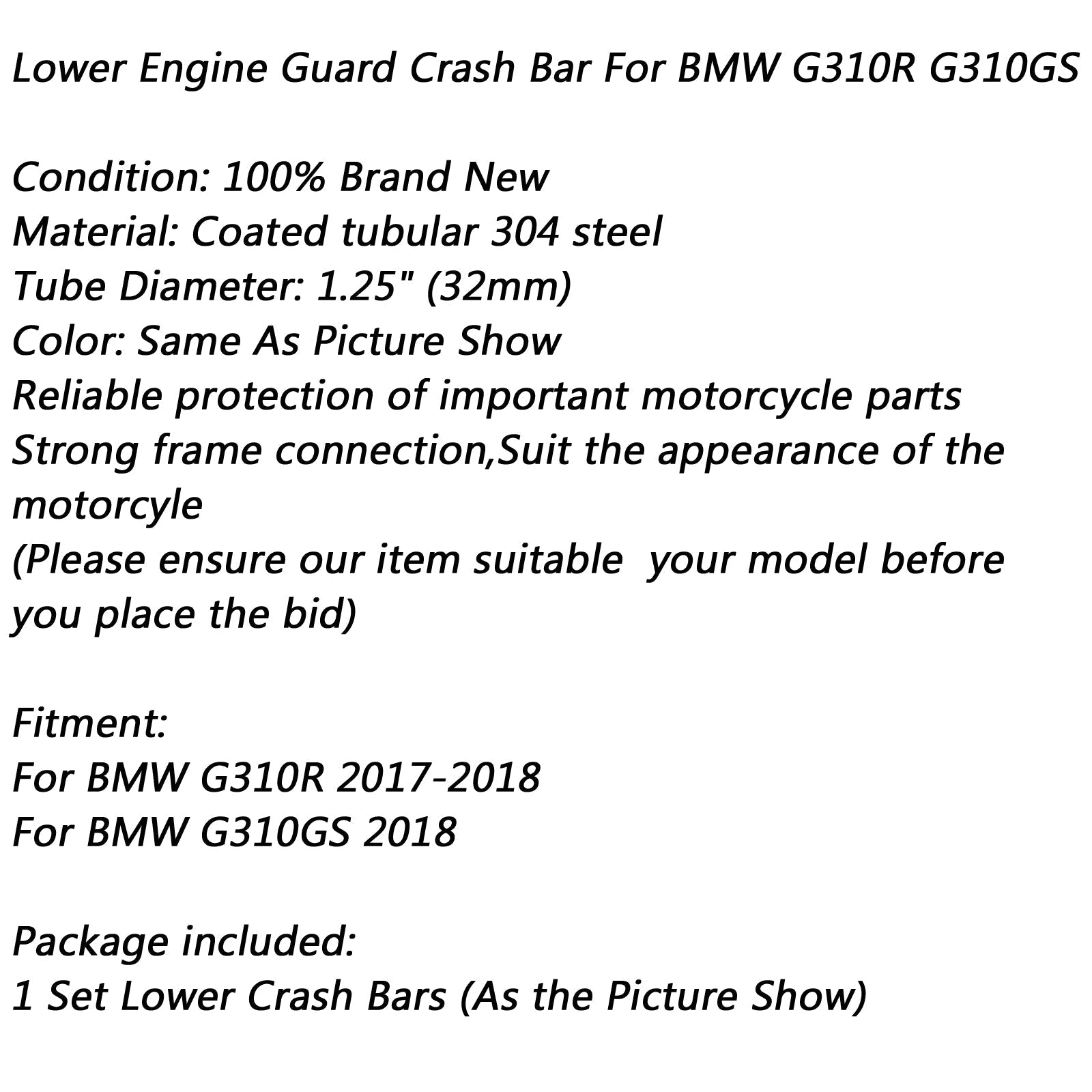 Lower Bumper Engine Guard Crash Bars For BMW G310R G310GS 2017-2018