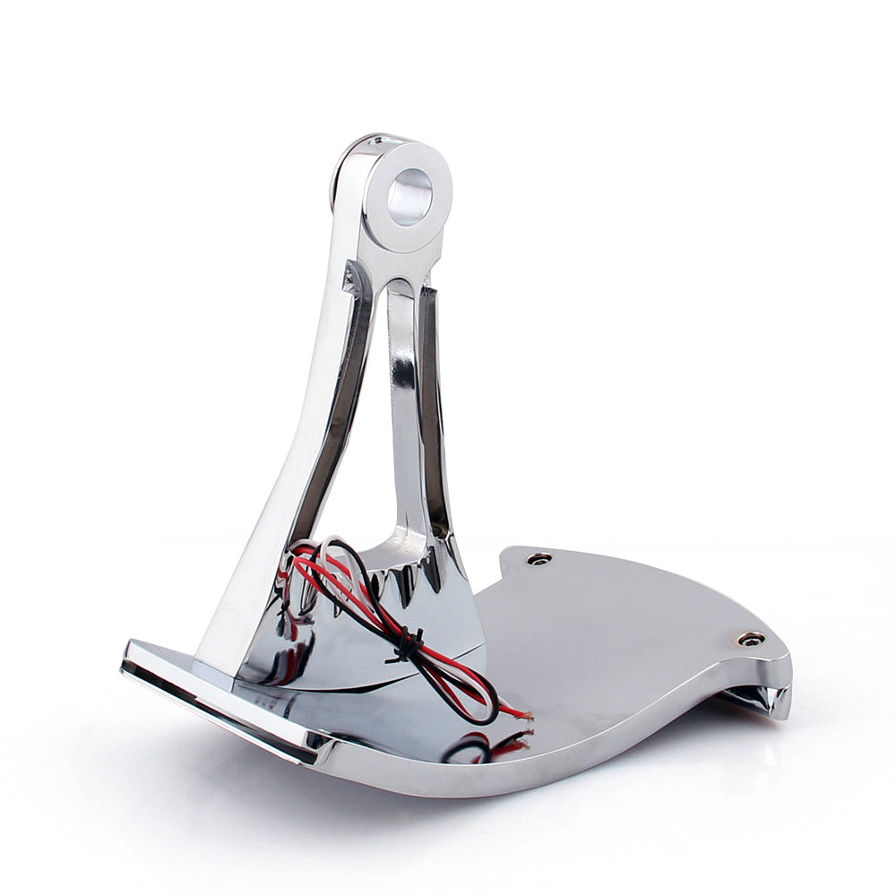 Side Axle Mount Billet License Plate Bracket TailLight Led For Harley