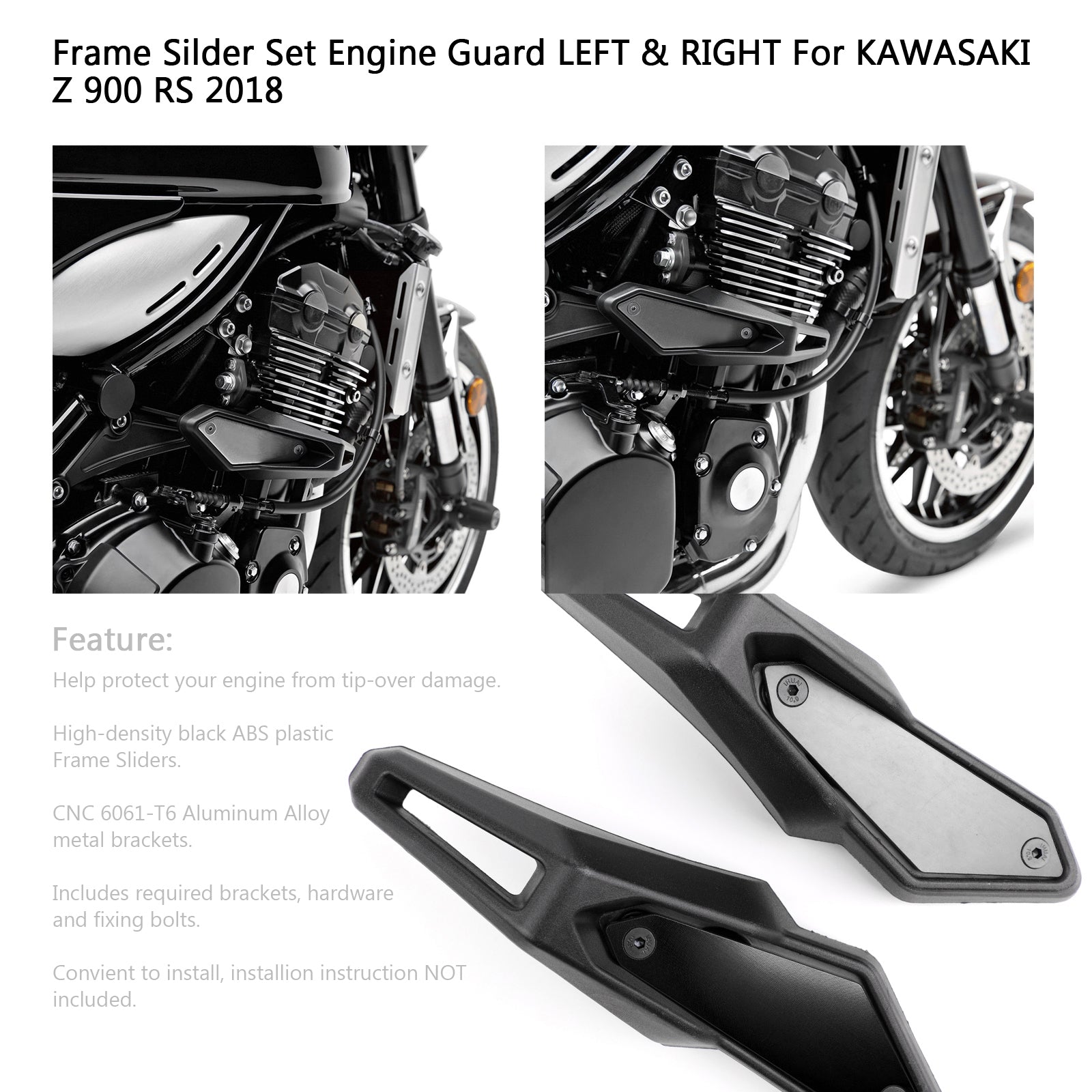 Frame Slider SET Engine Guard Protector LEFT & RIGHT For 2018 Kawasaki Z 900 RS