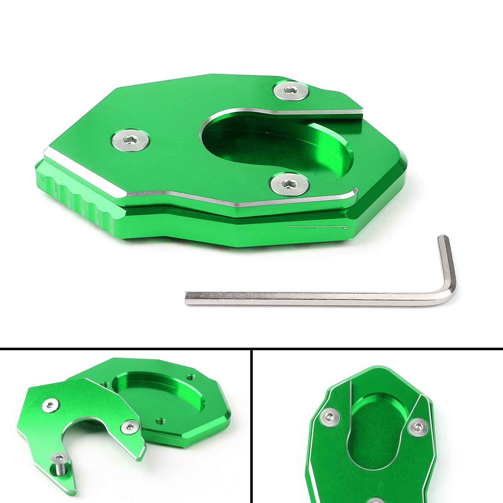 Kickstand Side Plate Stand Extension Pad For Kawasaki Z1000 Z800 ZX-10R ER6F