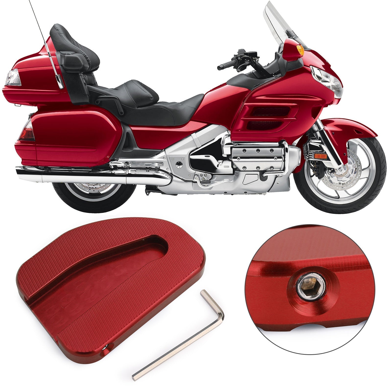 Kickstand Sidestand Extension Foot Plate Pad For Honda GoldWing GL1800 2010-2017