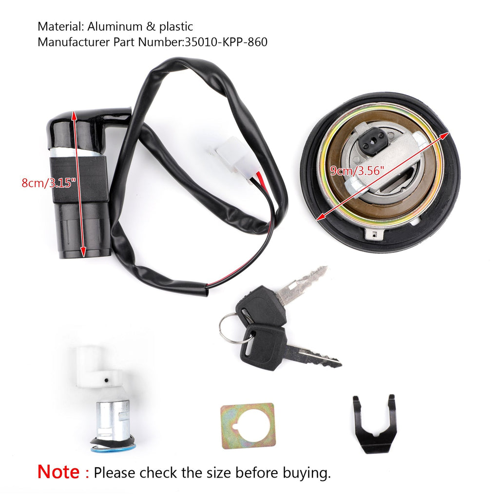 Ignition Switch Fuel Gas Cap Seat Lock Key Set For Honda CBR125R 04-10 CBR125RS