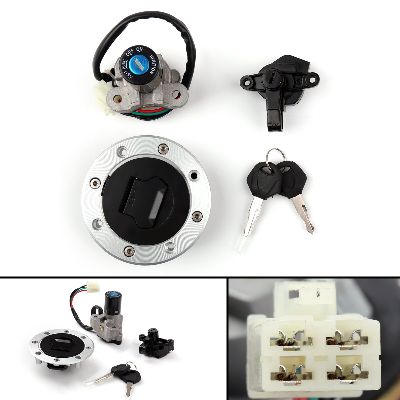 Suzuki GSXR400 GK76A 90-95 RF900 94-99 Ignition Switch Lock Fuel Gas Cap Set