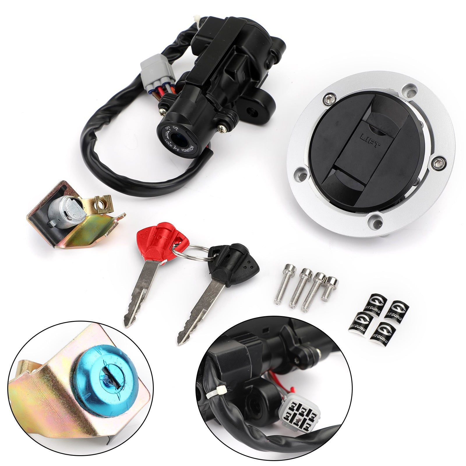 Ignition Switch Fuel Gas Cap Seat Lock Key Kit For Suzuki GSXR GSX-R 1000 05-18 CA Market