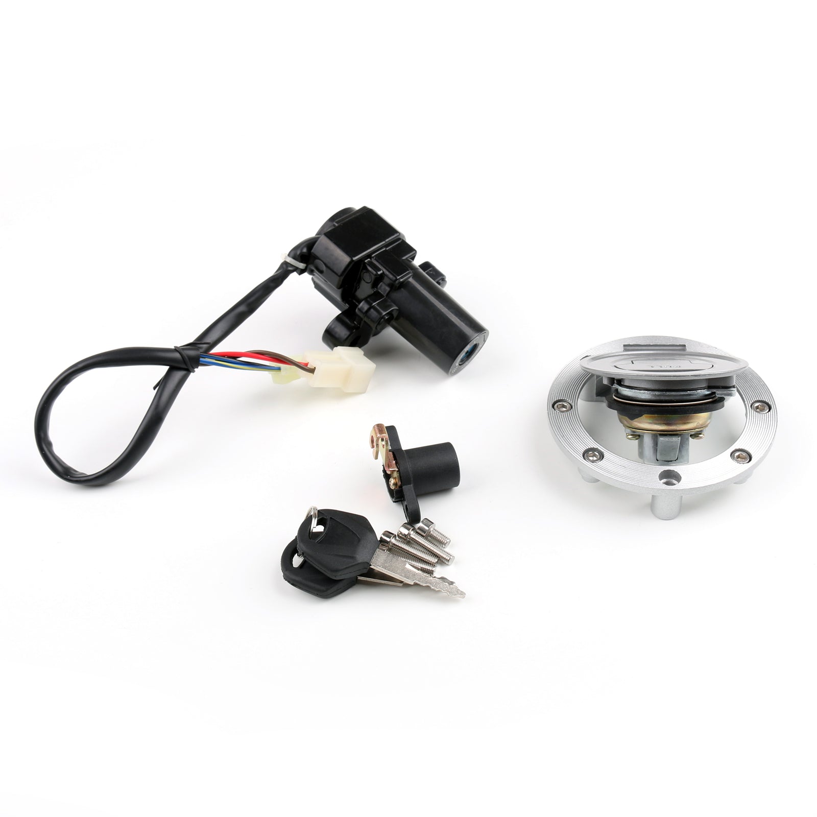 Ignition Switch Fuel Gas Cap Seat Lock Set Fit for Yamaha MT03 YZF R6 R1 99-12