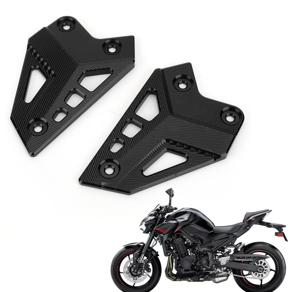 CNC Aluminum Heel Guards Rearset Plates Fit for Kawasaki Z900 ZR900 2017-2020