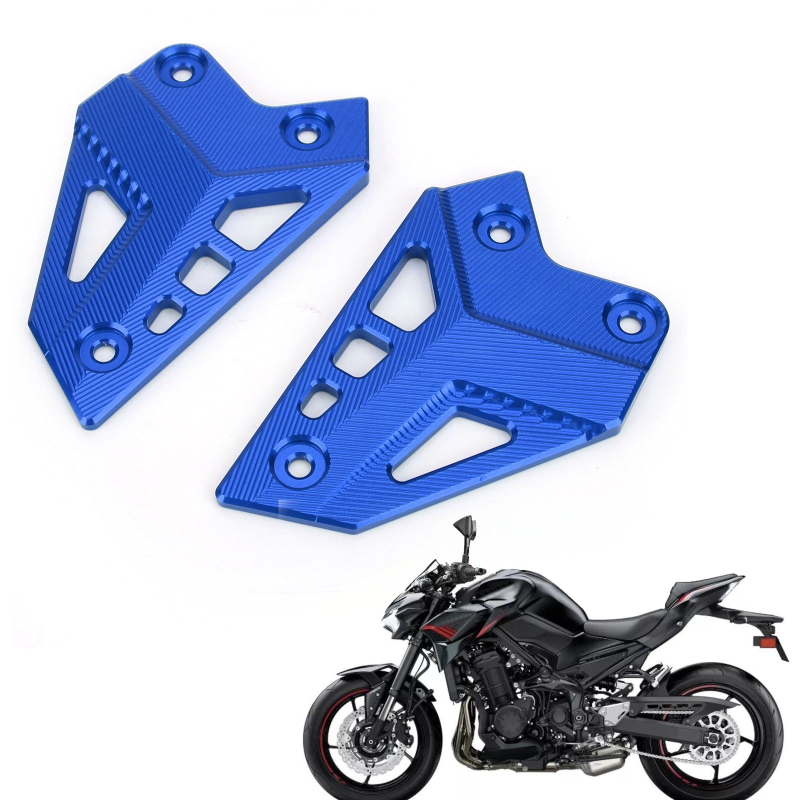 CNC Aluminum Heel Guards Rearset Plates Fit for Kawasaki Z900 ZR900 2017-2020