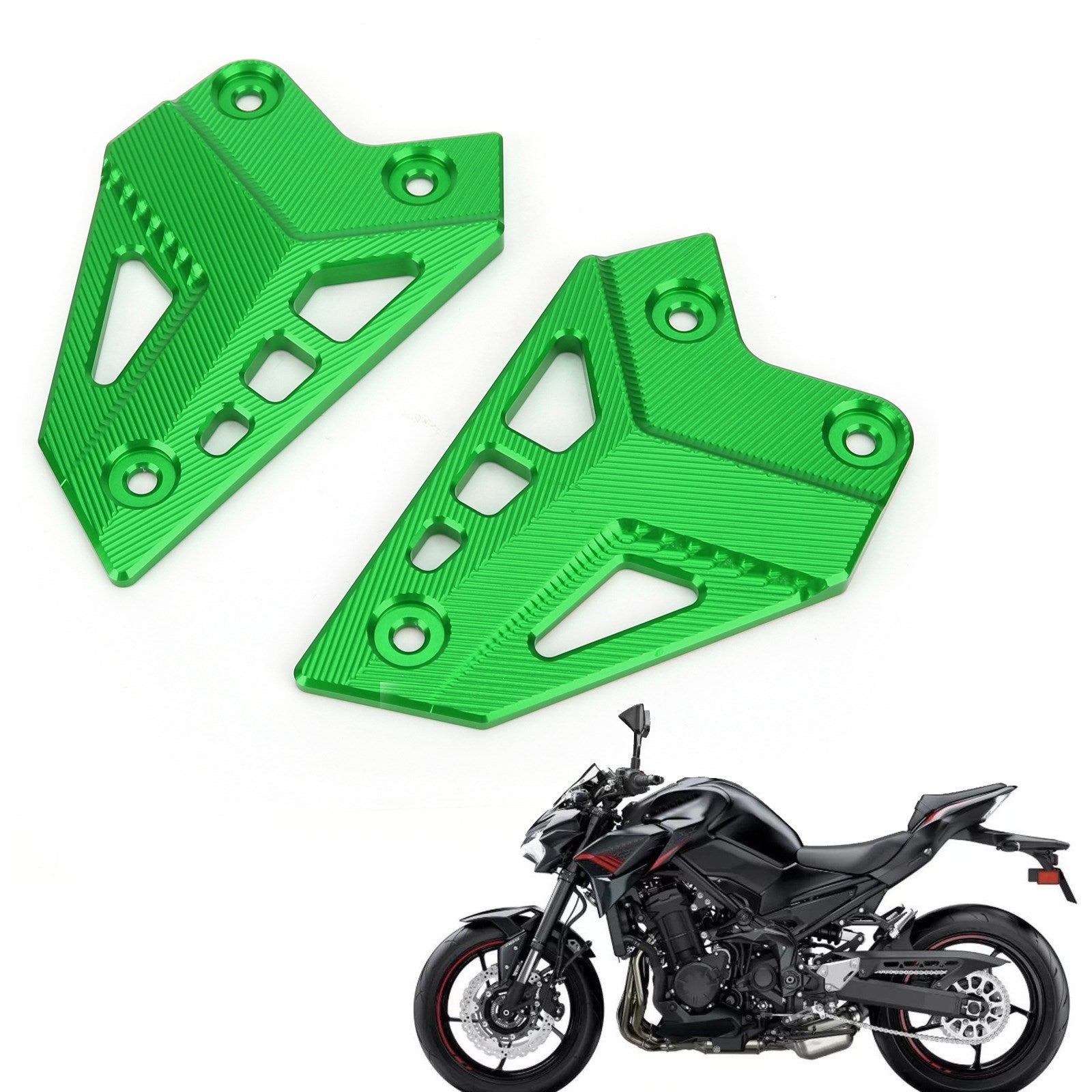 CNC Aluminum Heel Guards Rearset Plates Fit for Kawasaki Z900 ZR900 2017-2020