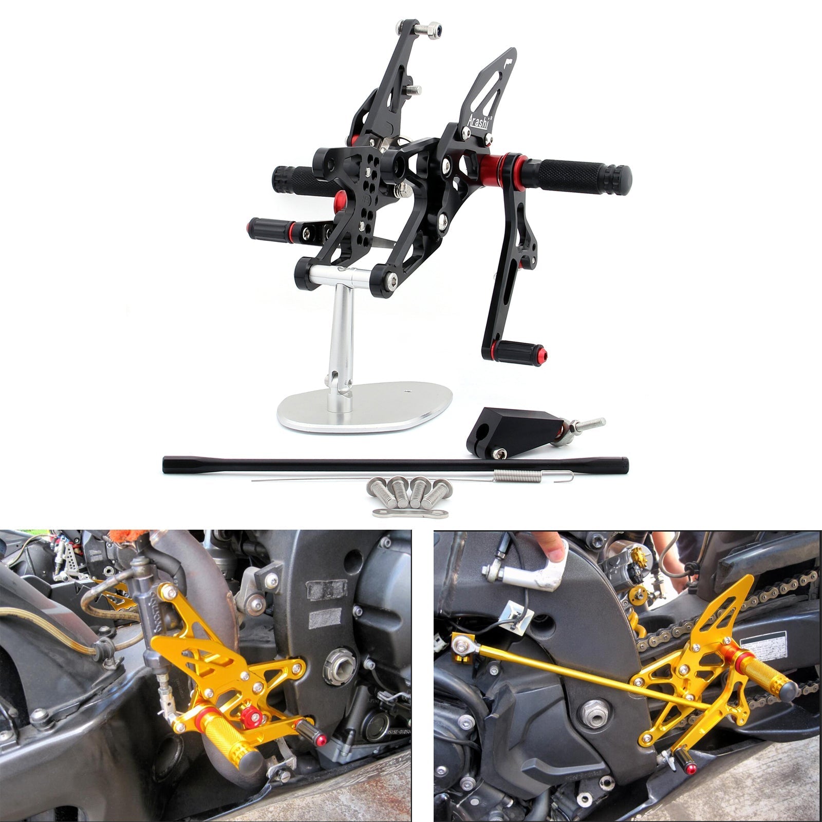 Rearset Rear set Footpegs Adjustable For Yamaha YZF 1000 R1 2007-2008