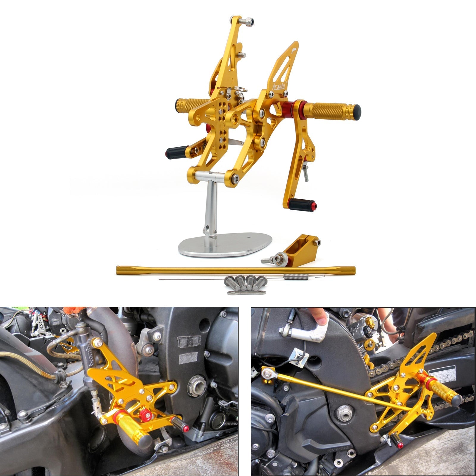 Rearset Rear set Footpegs Adjustable For Yamaha YZF 1000 R1 2007-2008