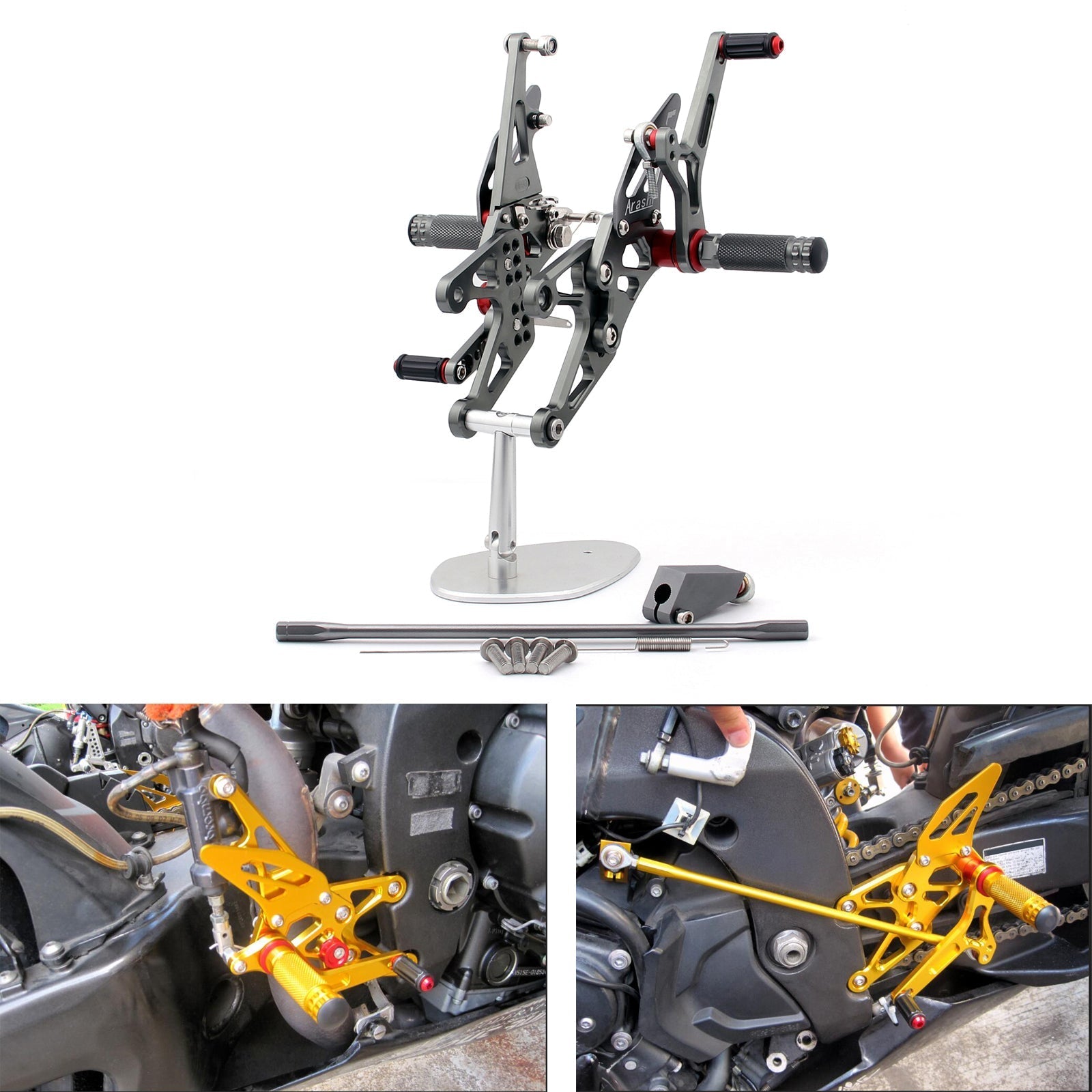 Rearset Rear set Footpegs Adjustable For Yamaha YZF 1000 R1 2007-2008