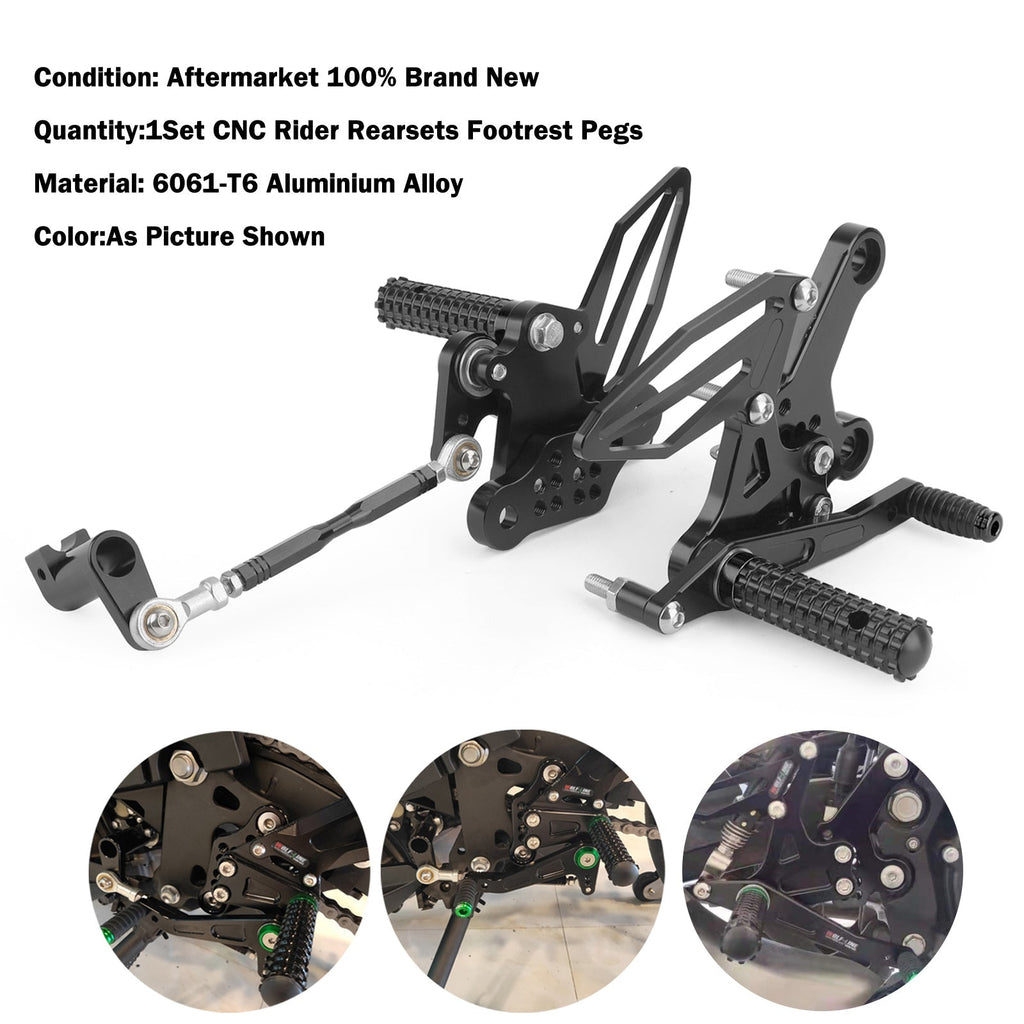 Rearsets Adjustable Foot Pegs Rest Fit for Kawasaki Ninja 250/400 2018-2022