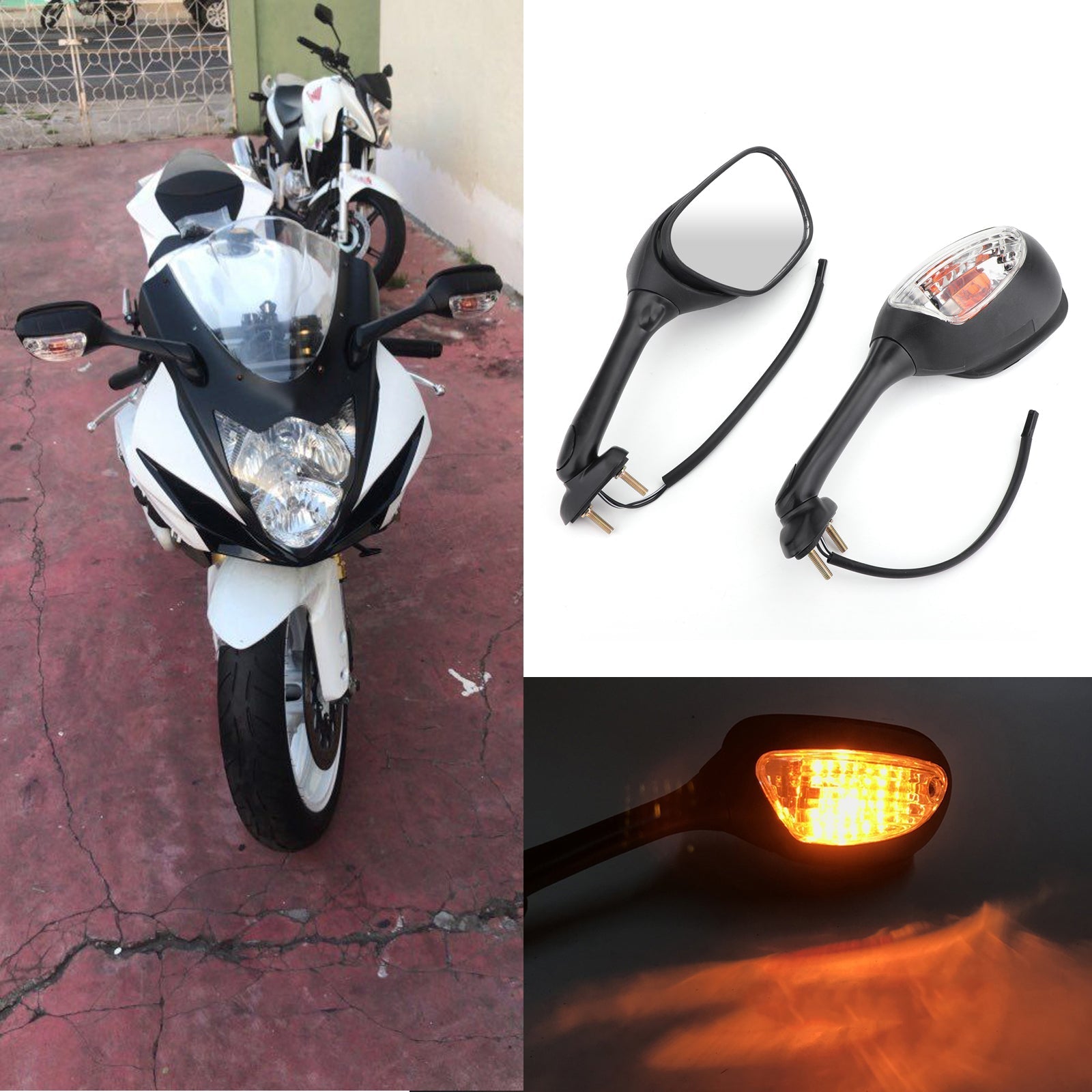 Mirrors Turn Signals For Suzuki GSXR 600 750 2006-2014 GSXR 1000 2005-2014