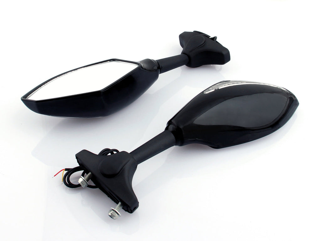 Universal Moto LED Turn Signal Mirrors For Honda Kawasaki Suzuki Yamaha Ducati
