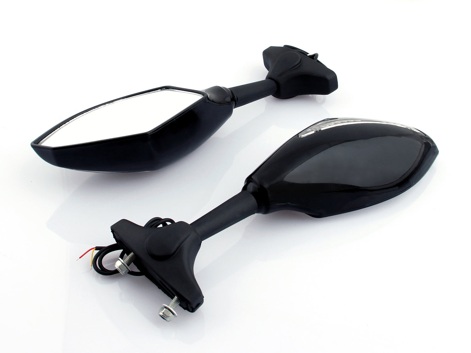Universal Moto LED Turn Signal Mirrors For Honda Kawasaki Suzuki Yamaha Ducati