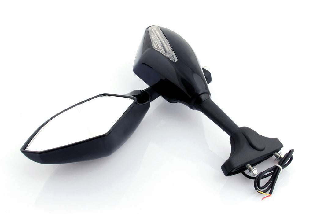 Universal Moto LED Turn Signal Mirrors For Honda Kawasaki Suzuki Yamaha Ducati