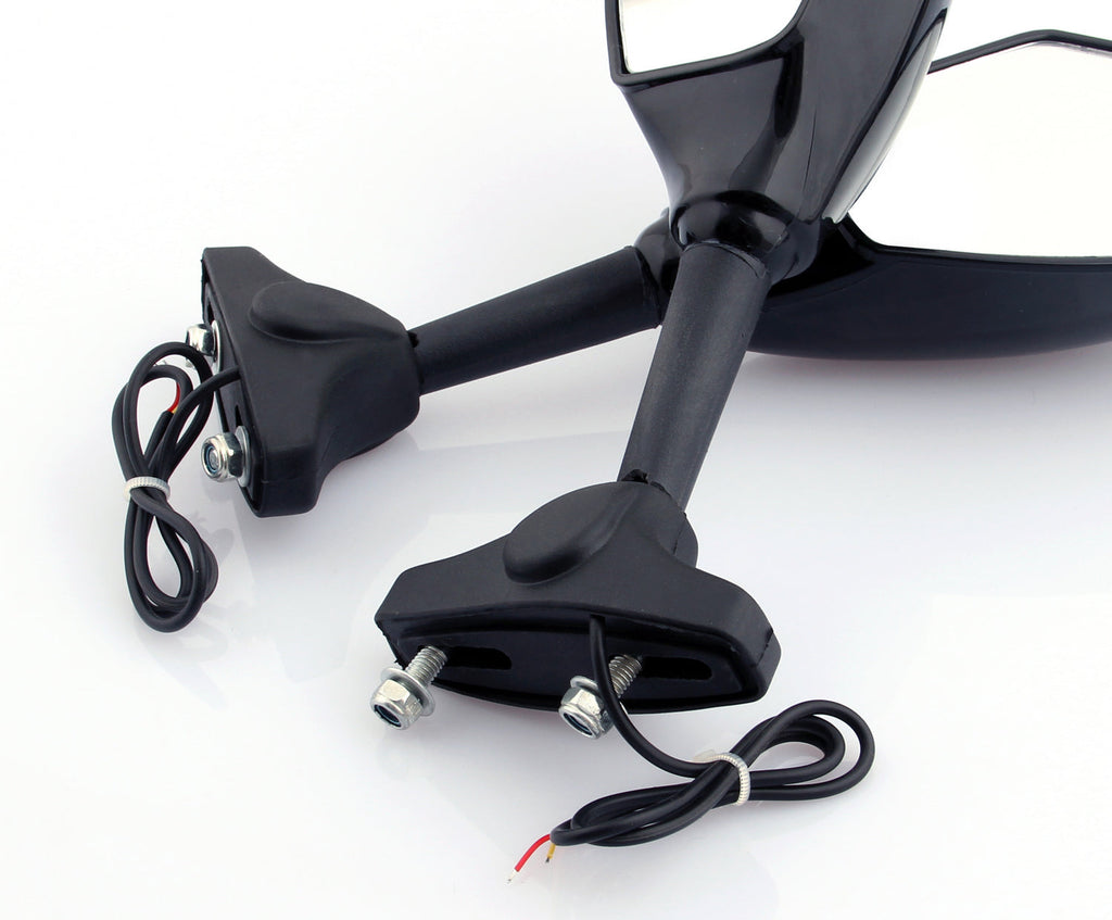 Universal Moto LED Turn Signal Mirrors For Honda Kawasaki Suzuki Yamaha Ducati