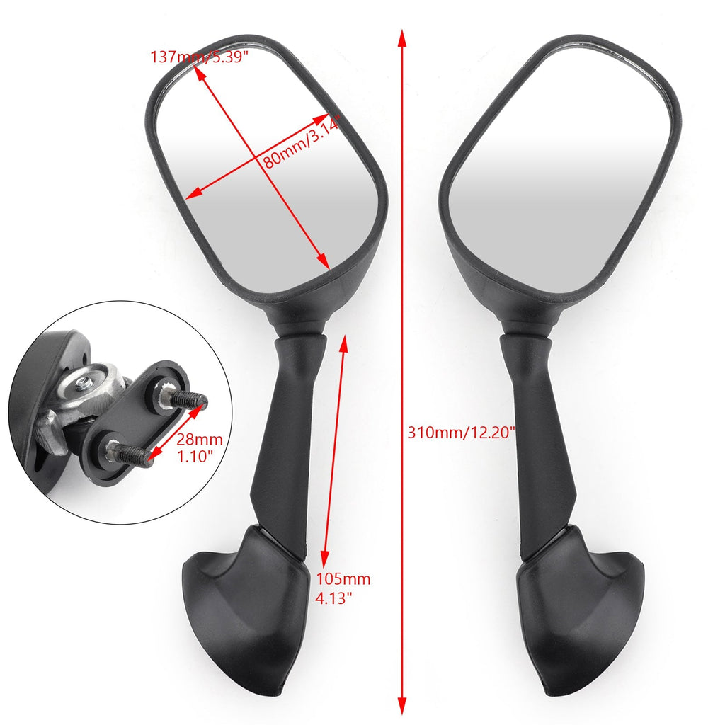 Racing Mirror Mirrors For Yamaha YZF R6 2006-2007 Black