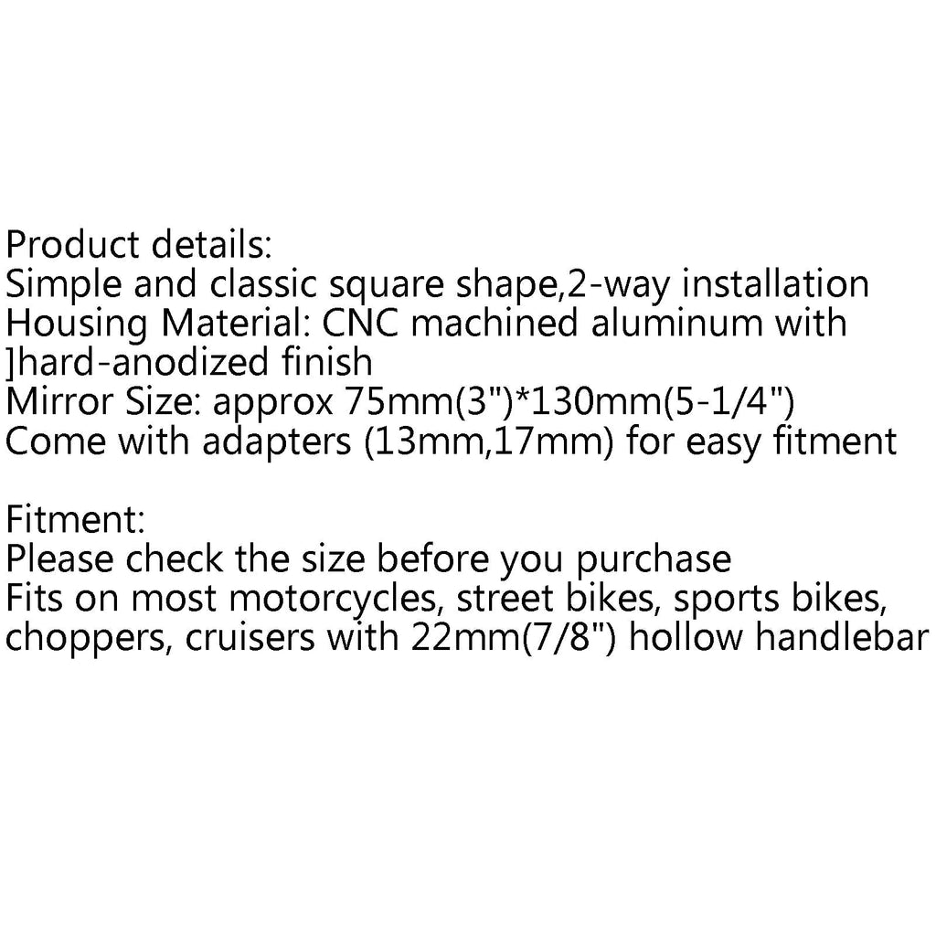 Motorcycle Bike Round Rear Side View 7/8 Bar End CNC Mirrors Universal