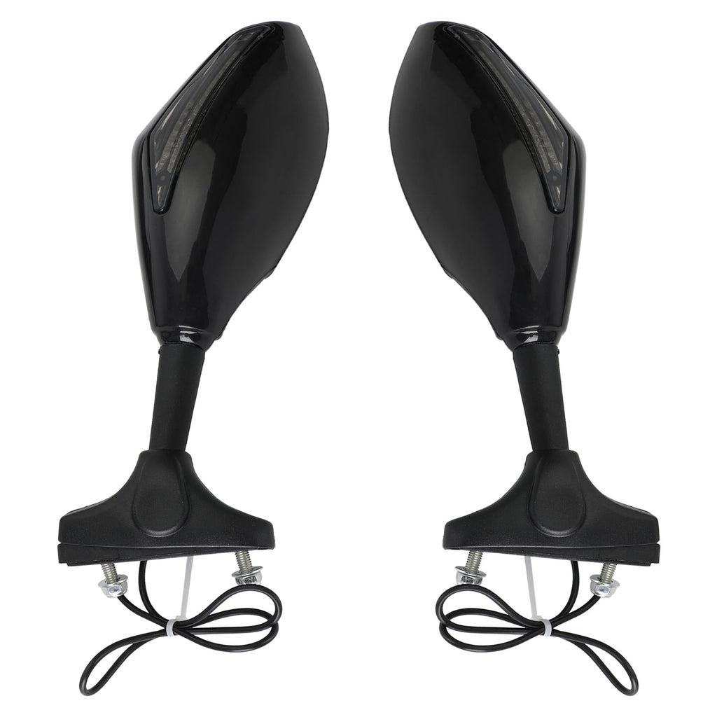 Pair LED Mirrors For SUZUKI GSXR 600 750 1000 Hayabusa GSF SV Katana TL1000R Black