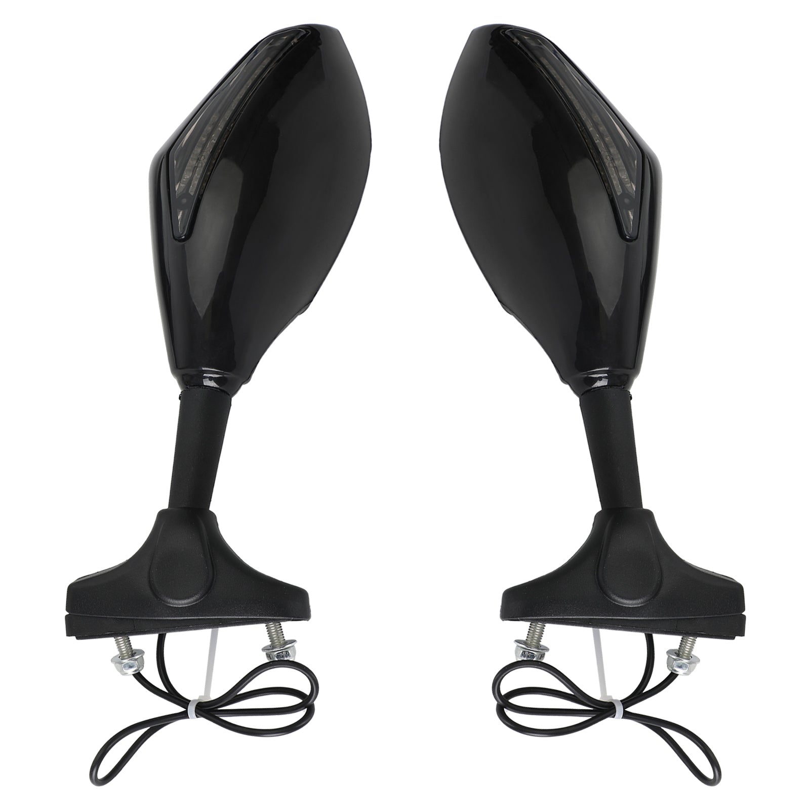 Pair LED Mirrors For SUZUKI GSXR 600 750 1000 Hayabusa GSF SV Katana TL1000R Black