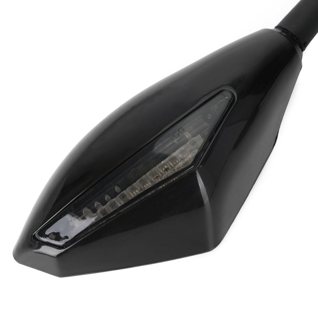 Pair LED Mirrors For SUZUKI GSXR 600 750 1000 Hayabusa GSF SV Katana TL1000R Black