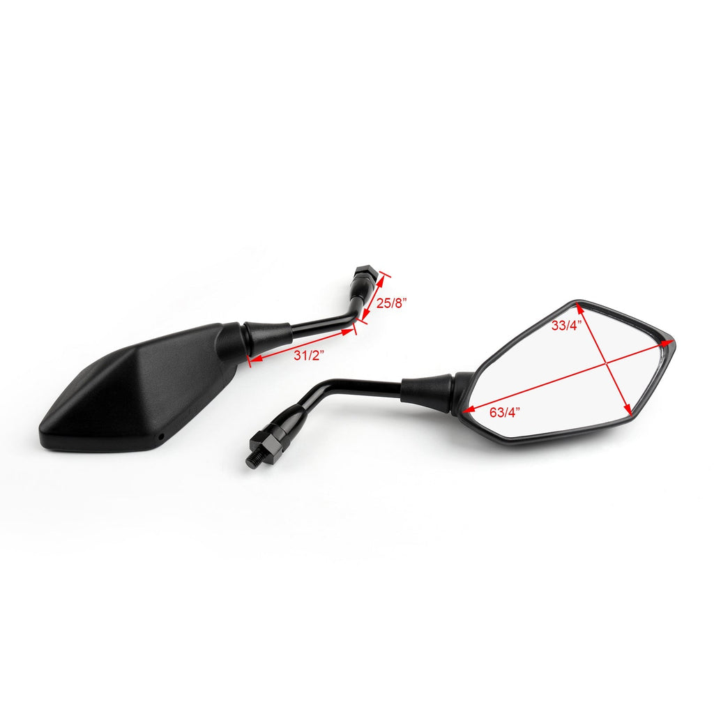 10mm Pair Rearview Mirror For Kawasaki ZR-7 ZRX1200 2001-2008 Zephyr 1100/750