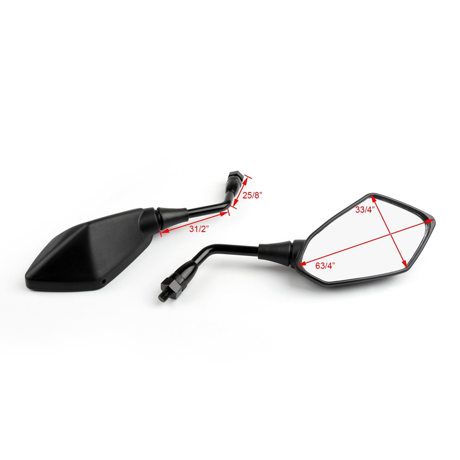 10mm Pair Rearview Mirror For Kawasaki ZR-7 ZRX1200 2001-2008 Zephyr 1100/750