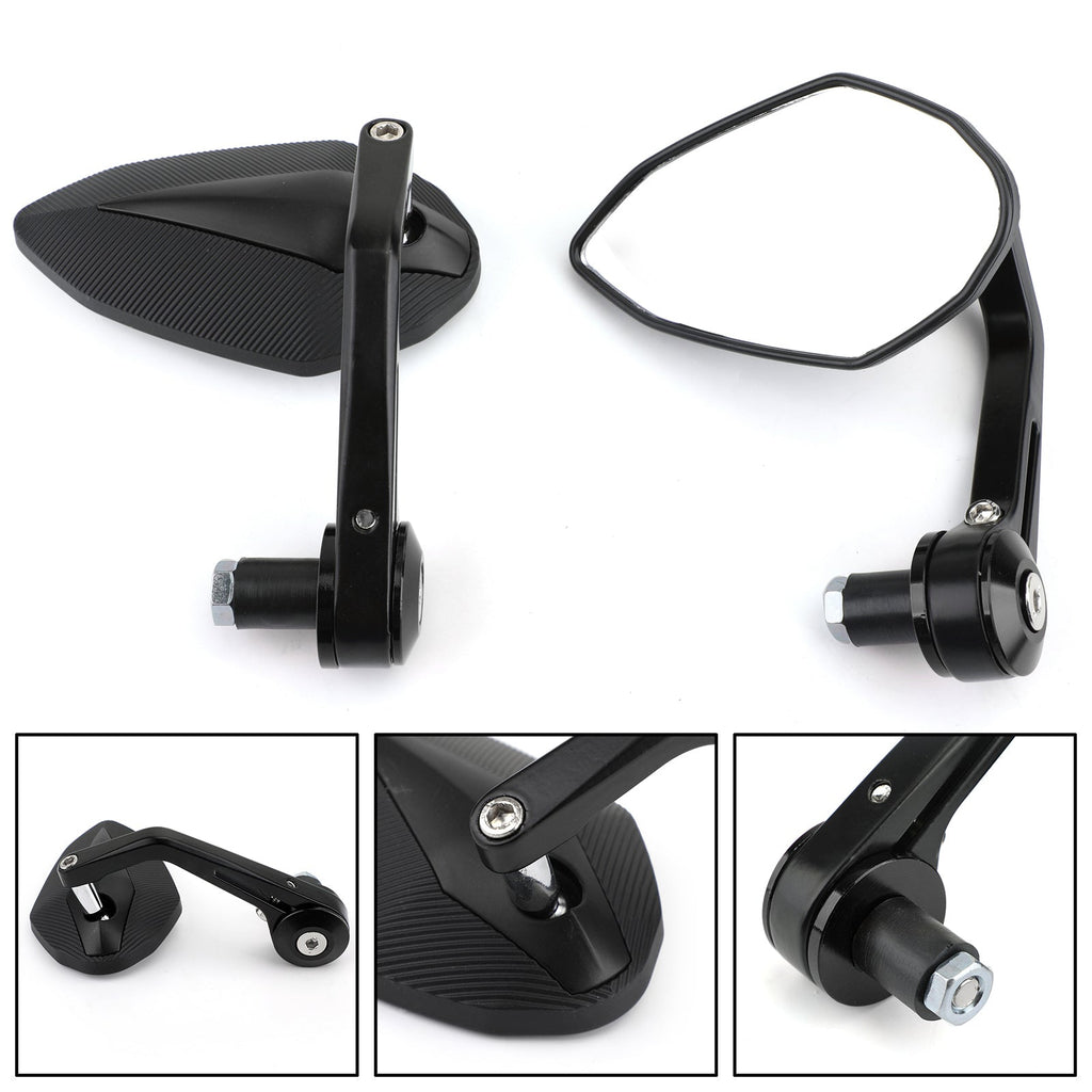 CNC Motorcycle 7/8 Handle Bar End Rearview Side Mirrors For Bobber Cafe Racer