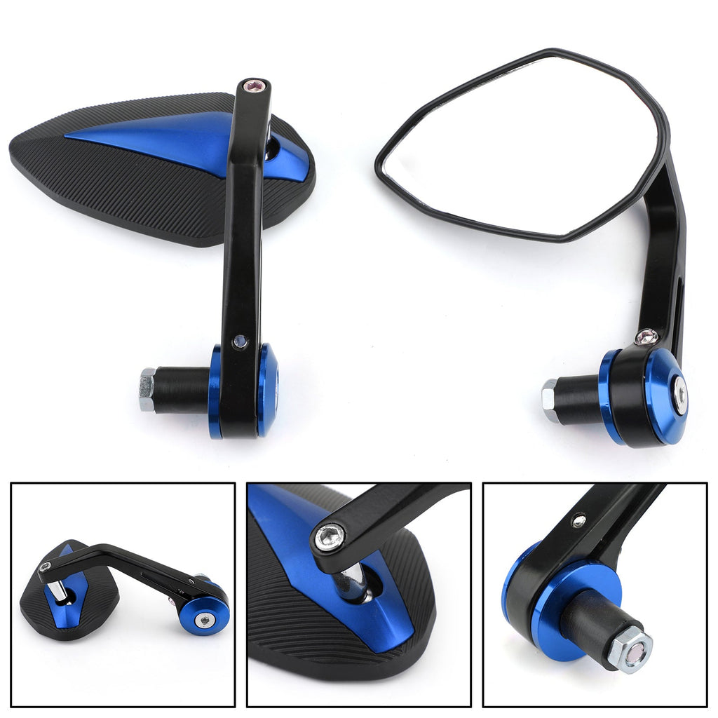 CNC Motorcycle 7/8 Handle Bar End Rearview Side Mirrors For Bobber Cafe Racer