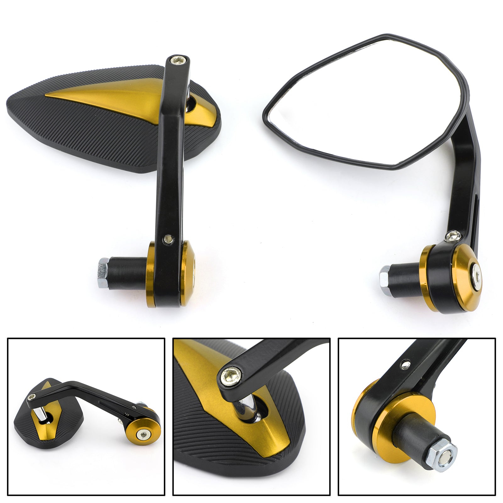 CNC Motorcycle 7/8 Handle Bar End Rearview Side Mirrors For Bobber Cafe Racer
