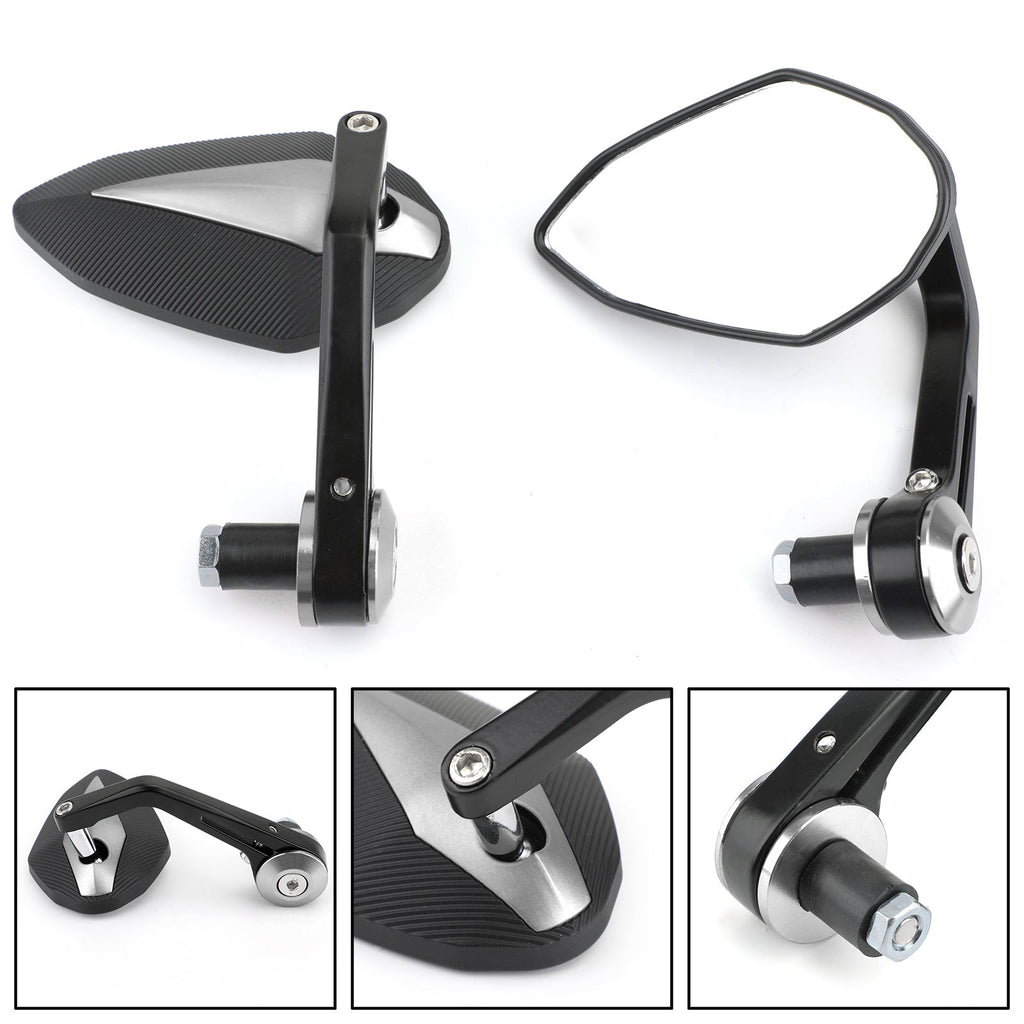 CNC Motorcycle 7/8 Handle Bar End Rearview Side Mirrors For Bobber Cafe Racer