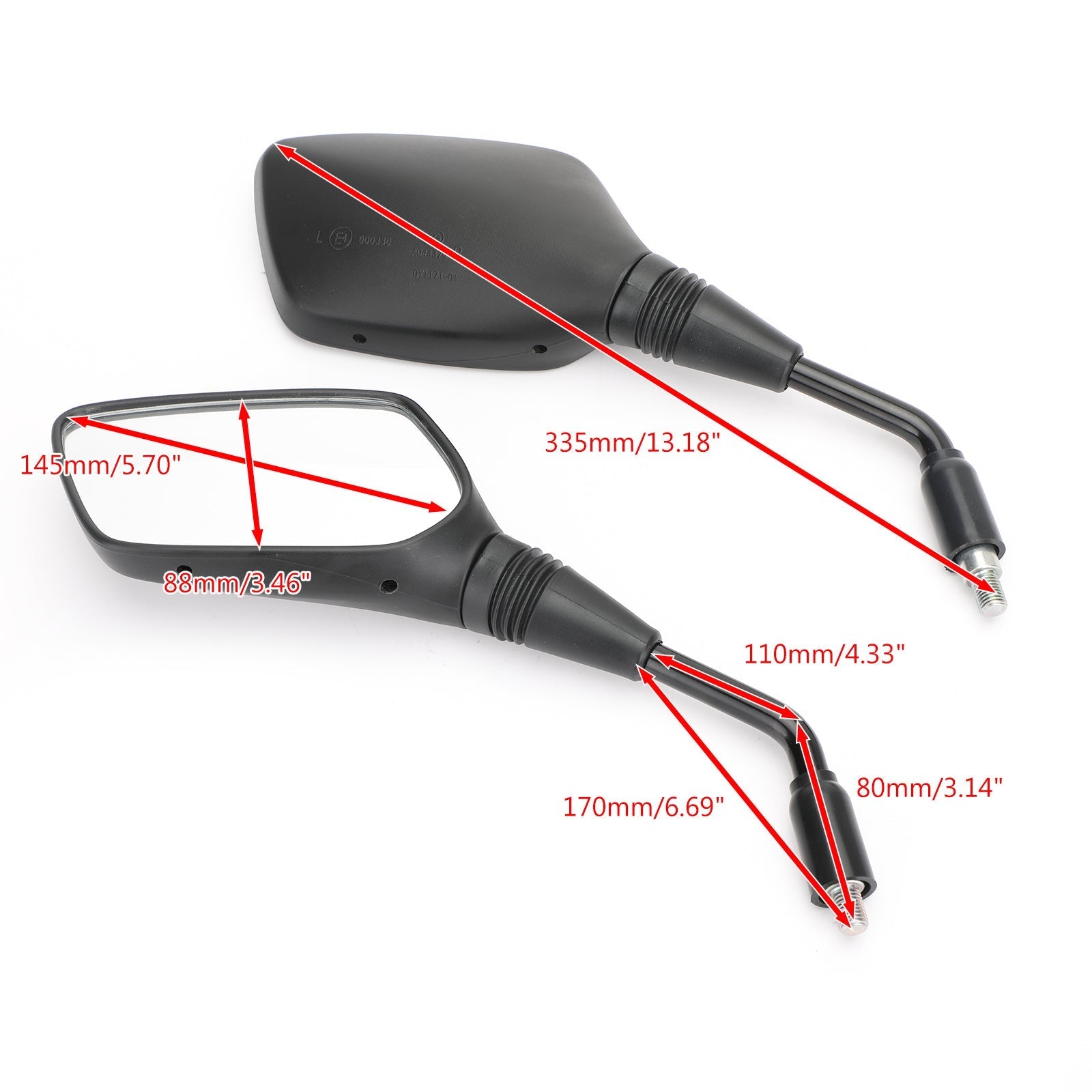 Black Rearview Side Mirrors For Suzuki GW250 Inazuma 14-17 DL250 V-Strom 06-18