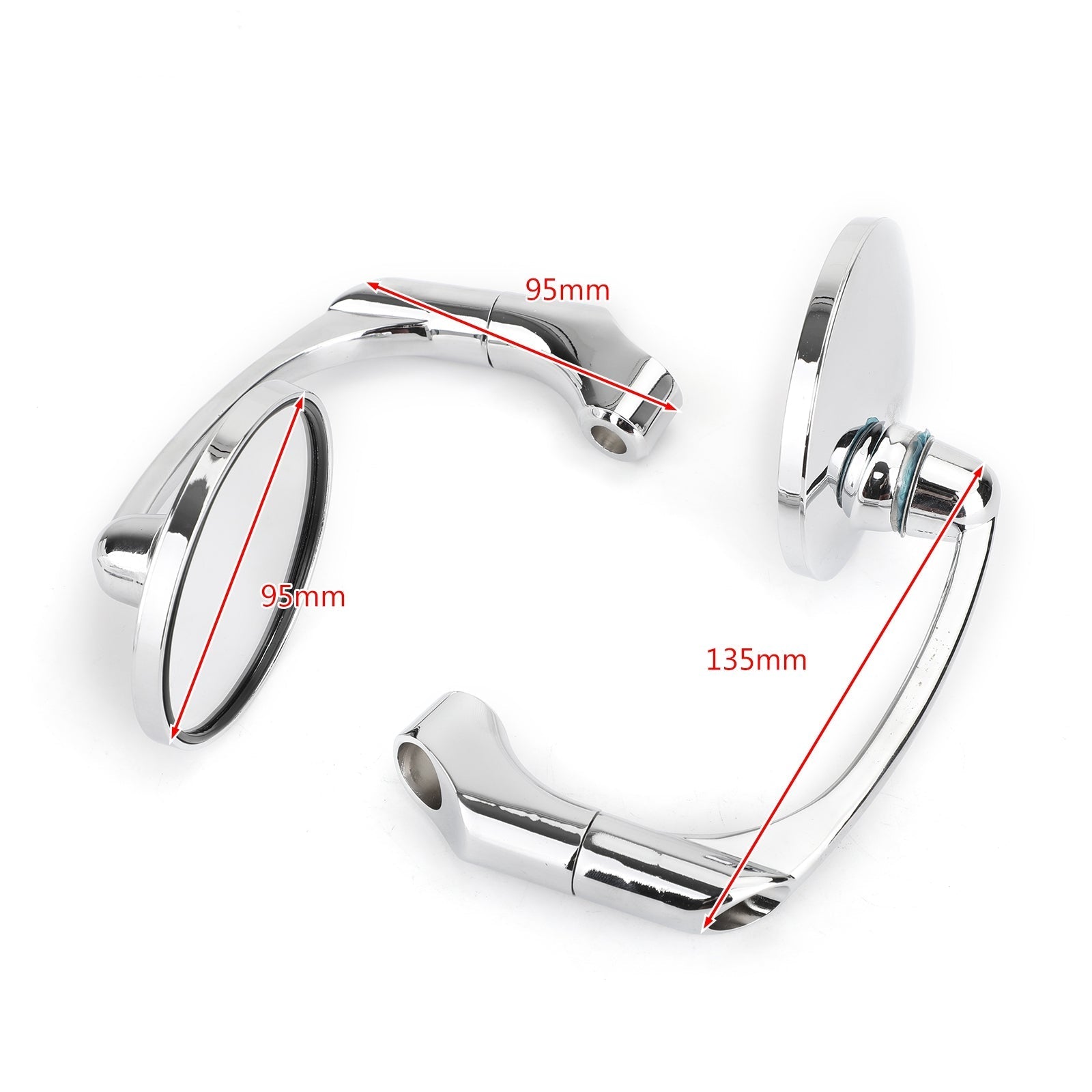 Pair M8 M10 Retro L-Bar Round Mirrors For Cafe Racer Bobber Custom Motorcycle