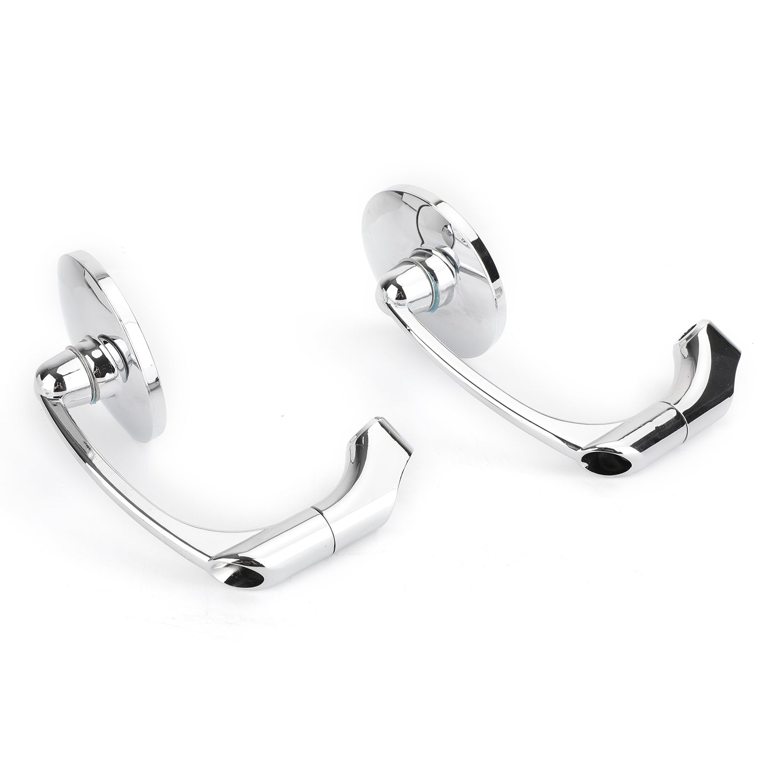 Pair M8 M10 Retro L-Bar Round Mirrors For Cafe Racer Bobber Custom Motorcycle