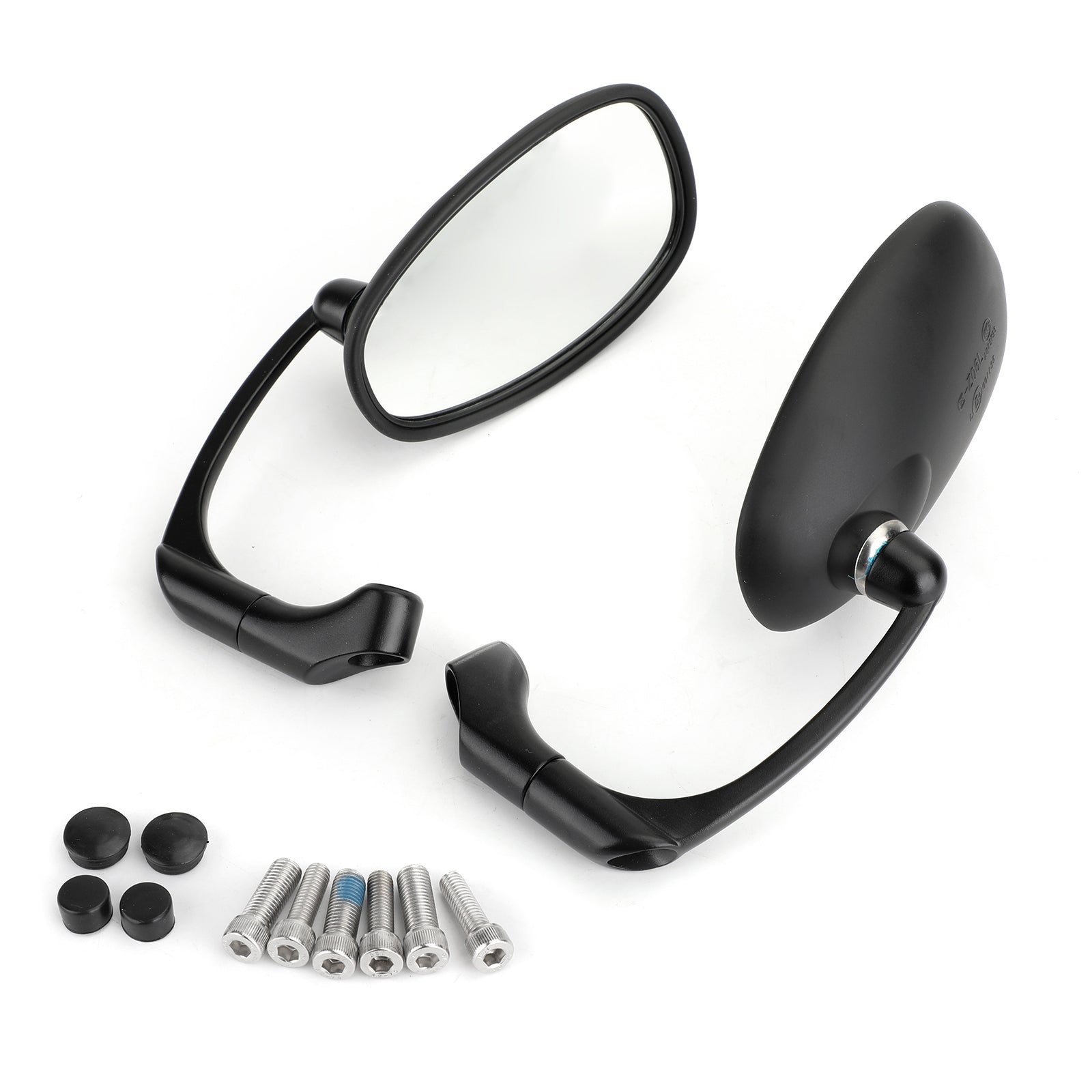 Pair M8 M10 Retro L-Bar Rearview Mirrors For Cafe Racer Bobber Custom Bobber