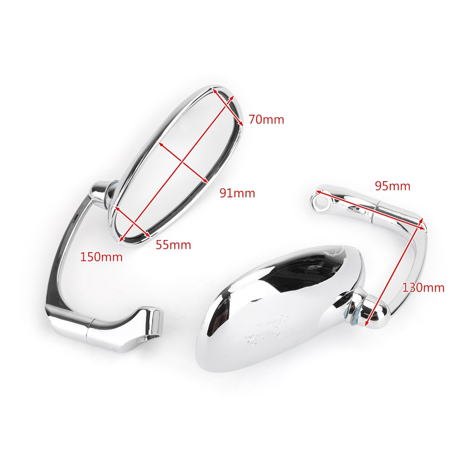 Pair M8 M10 Retro L-Bar Rearview Mirrors For Cafe Racer Bobber Custom Bobber