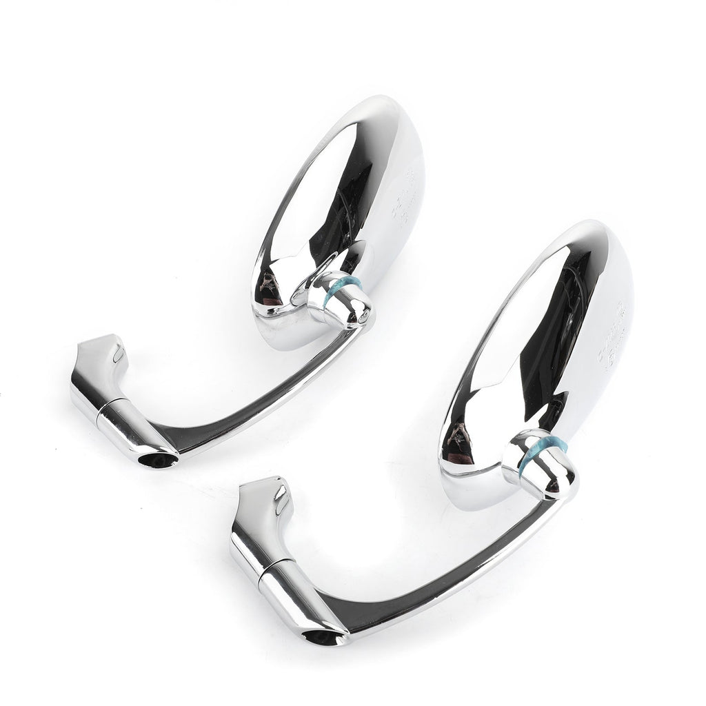 Pair M8 M10 Retro L-Bar Rearview Mirrors For Cafe Racer Bobber Custom Bobber