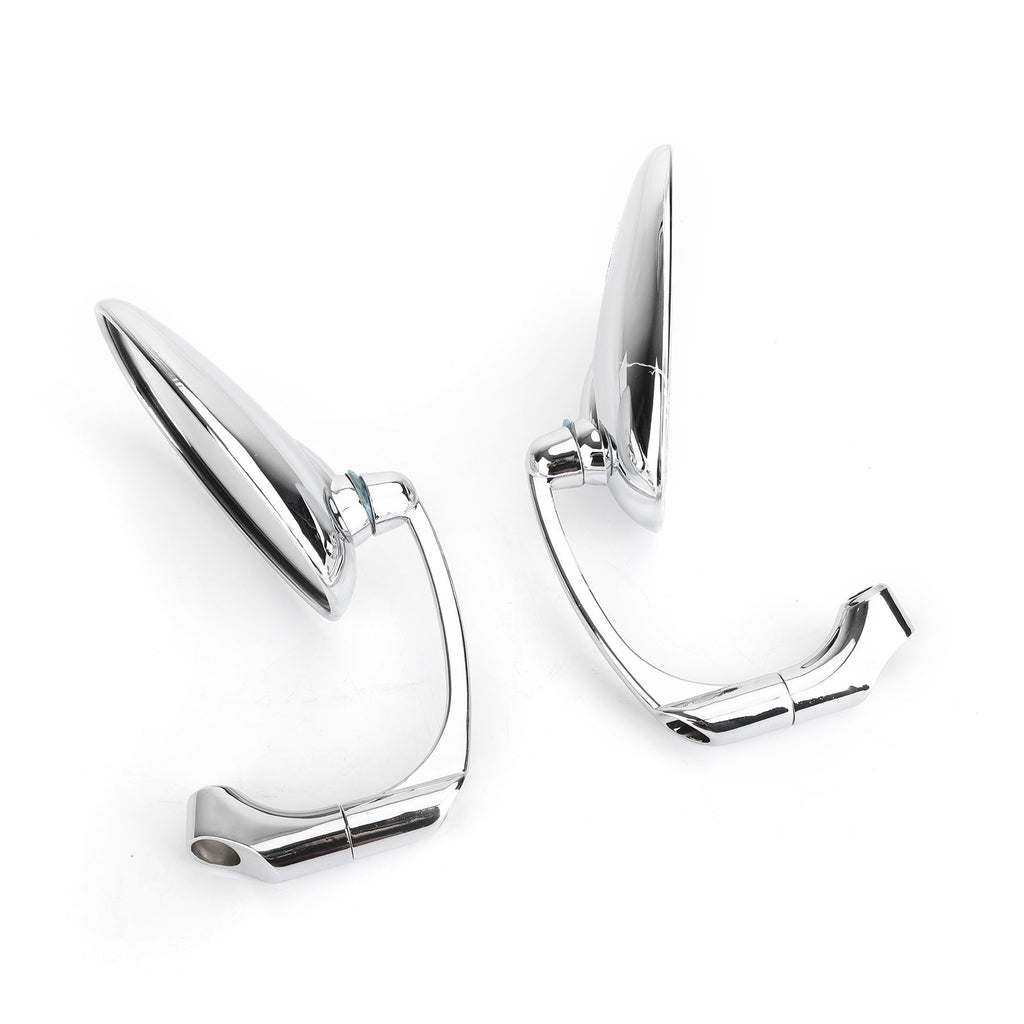 Pair M8 M10 Retro L-Bar Rearview Mirrors For Cafe Racer Bobber Custom Bobber