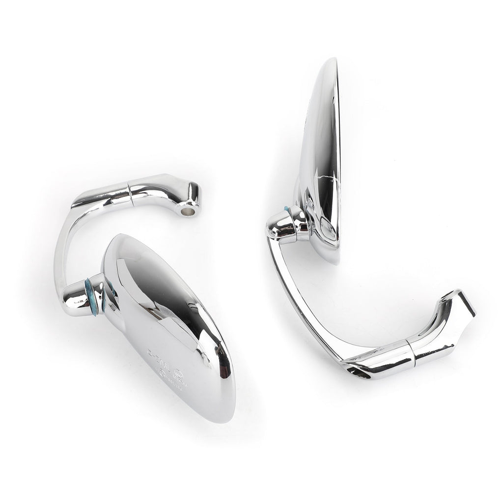 Pair M8 M10 Retro L-Bar Rearview Mirrors For Cafe Racer Bobber Custom Bobber