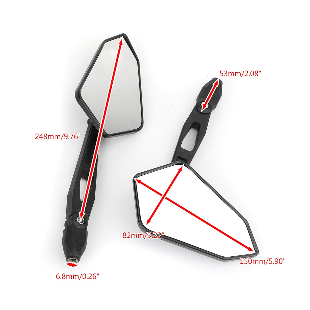 Rear View Mirrors M8/M10 Pair For Yamaha Honda Suzuki Kawasaki BMW Aprilia